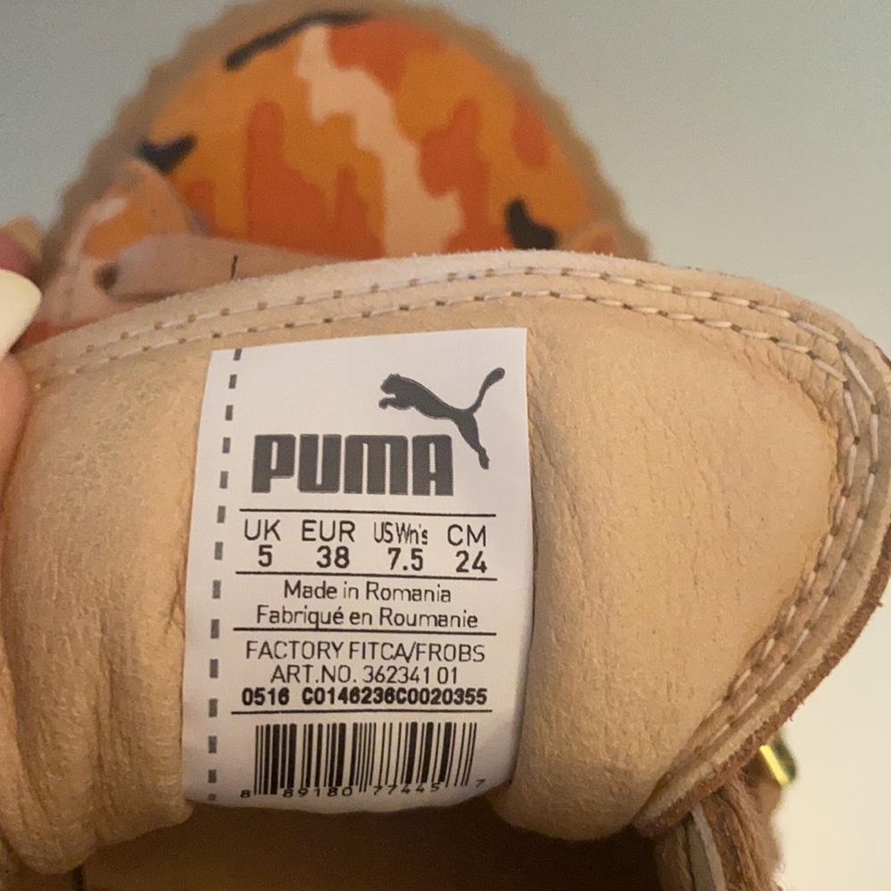 PUMA X RIHANNA Suede Camo orange Creepers Size 7.5 - Picture 8 of 14